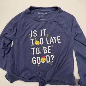 NWT- Grayson Social Christmas Emoji Long Sleeve T